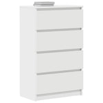 HKH Aparador em Madeira Processada com 4 Gavetas 60 X 35 X 98,5 Cm - Branco
