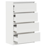 HKH Aparador em Madeira Processada com 4 Gavetas 60 X 35 X 98,5 Cm - Branco