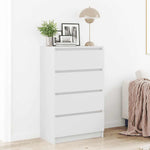 HKH Aparador em Madeira Processada com 4 Gavetas 60 X 35 X 98,5 Cm - Branco