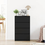HKH Aparador em Madeira Processada com 4 Gavetas 60 X 35 X 98,5 Cm - Preto