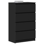 HKH Aparador em Madeira Processada com 4 Gavetas 60 X 35 X 98,5 Cm - Preto