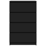 HKH Aparador em Madeira Processada com 4 Gavetas 60 X 35 X 98,5 Cm - Preto