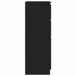 HKH Aparador em Madeira Processada com 4 Gavetas 60 X 35 X 98,5 Cm - Preto