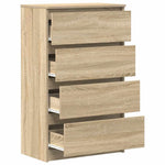 HKH Cómoda de Madera Procesada con 4 Cajones 60 X 35 X 98,5 Cm - Roble Sonoma
