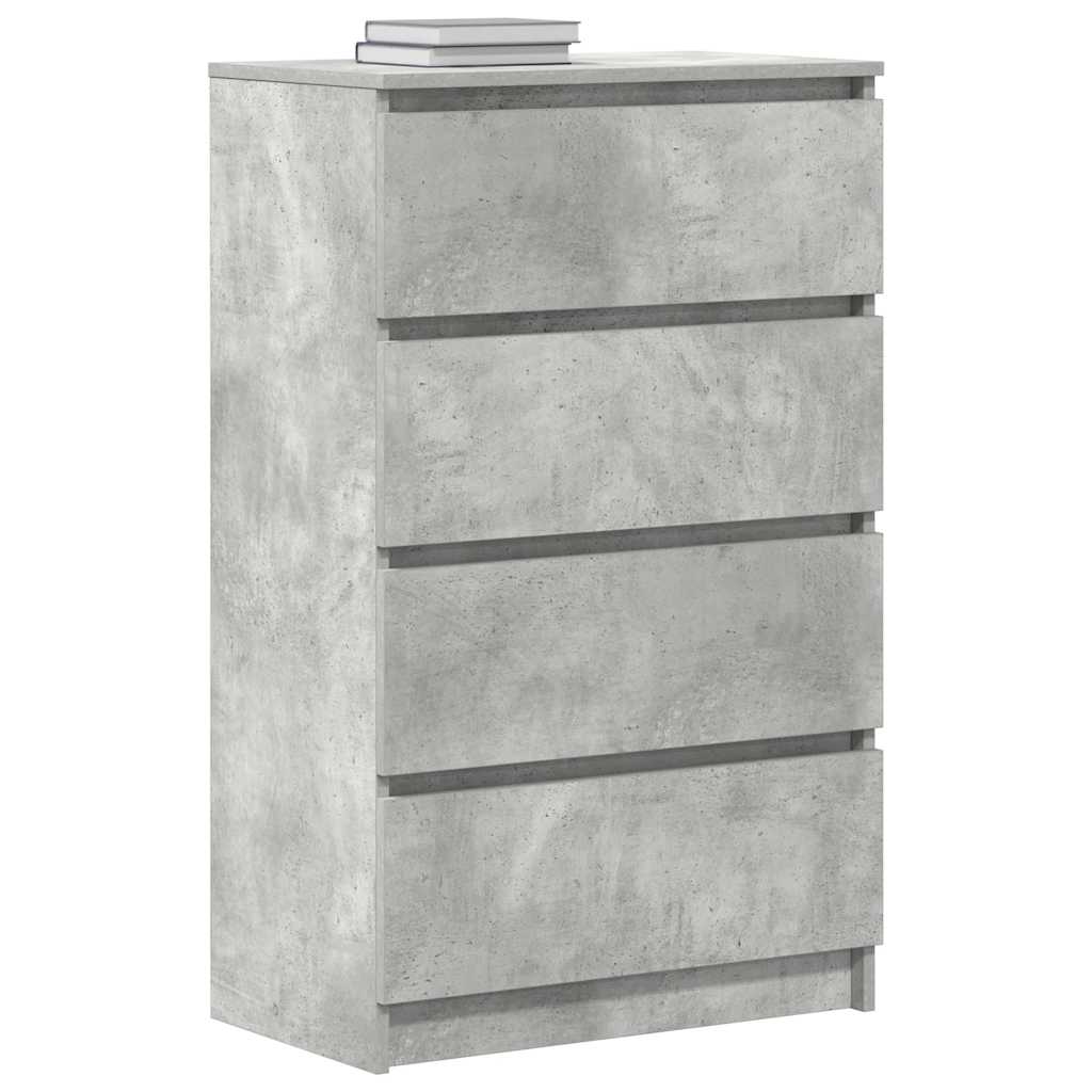 HKH Cómoda de Madera Procesada con 4 Cajones 60 X 35 X 98,5 Cm - Gris Cemento