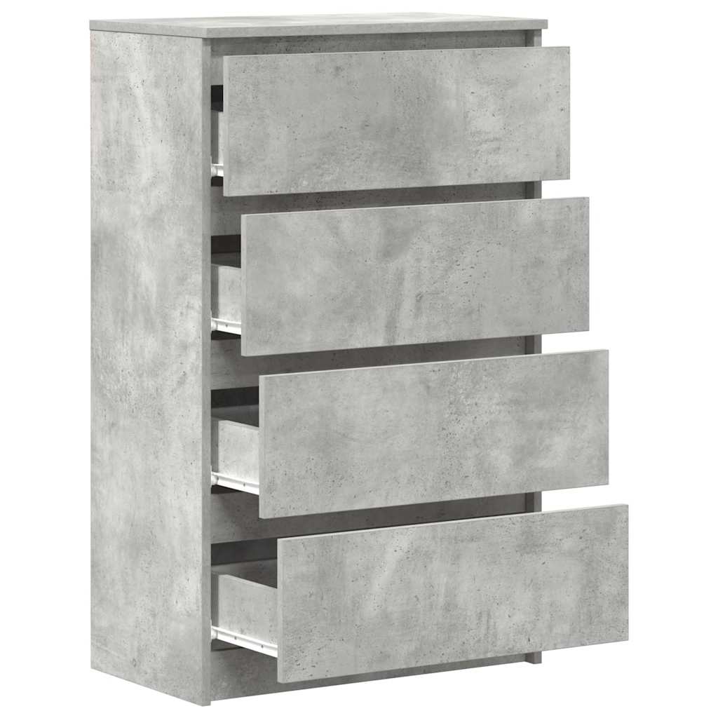 HKH Cómoda de Madera Procesada con 4 Cajones 60 X 35 X 98,5 Cm - Gris Cemento