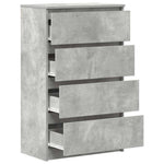 HKH Cómoda de Madera Procesada con 4 Cajones 60 X 35 X 98,5 Cm - Gris Cemento