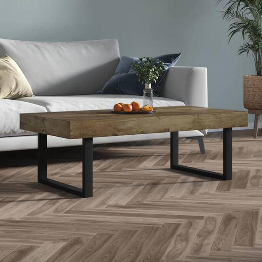 Mesa de centro HKH Mdf y Marrón - Oscuro y Negro en Hierro