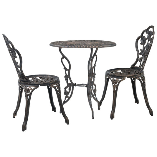 HKH 3 Pcs Conjunto Bistrô Alumínio Fundido - Marrom