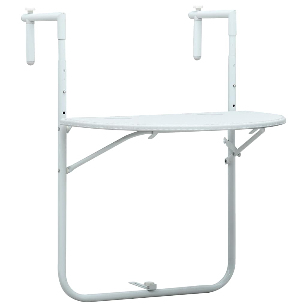 HKH Mesa Varanda Pendurar 60x64x83,5cm Plástico Aspeto Vime - Branco