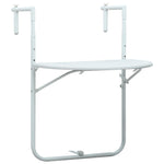 HKH Mesa Varanda Pendurar 60x64x83,5cm Plástico Aspeto Vime - Branco