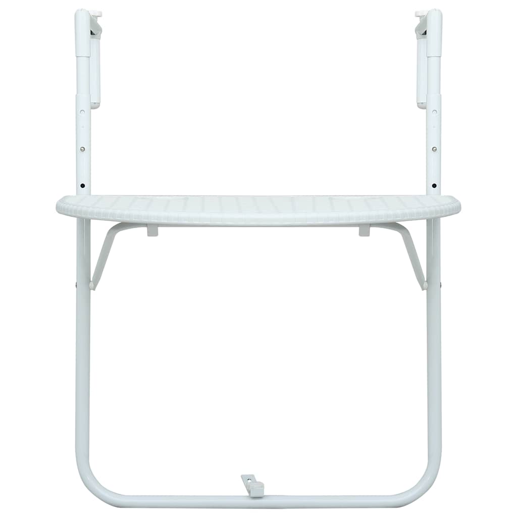 HKH Mesa Varanda Pendurar 60x64x83,5cm Plástico Aspeto Vime - Branco