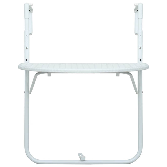 HKH Mesa Varanda Pendurar 60x64x83,5cm Plástico Aspeto Vime - Branco