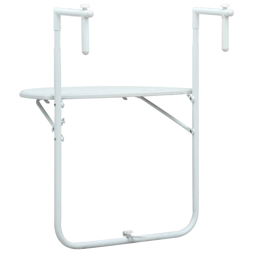 HKH Mesa Varanda Pendurar 60x64x83,5cm Plástico Aspeto Vime - Branco