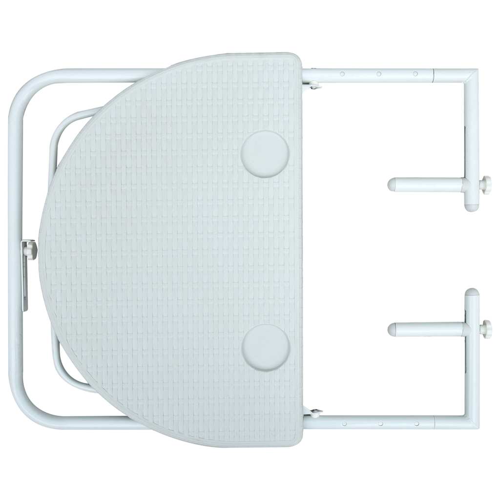 HKH Mesa Varanda Pendurar 60x64x83,5cm Plástico Aspeto Vime - Branco