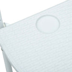 HKH Mesa Varanda Pendurar 60x64x83,5cm Plástico Aspeto Vime - Branco