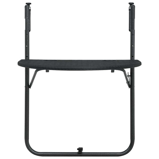 HKH Mesa Varanda Pendurar 60x64x83,5cm Plástico Aspeto Vime - Preto