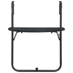 HKH Mesa Varanda Pendurar 60x64x83,5cm Plástico Aspeto Vime - Preto
