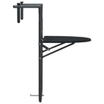HKH Mesa Varanda Pendurar 60x64x83,5cm Plástico Aspeto Vime - Preto