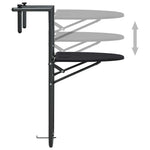 HKH Mesa Varanda Pendurar 60x64x83,5cm Plástico Aspeto Vime - Preto