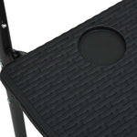 HKH Mesa Varanda Pendurar 60x64x83,5cm Plástico Aspeto Vime - Preto
