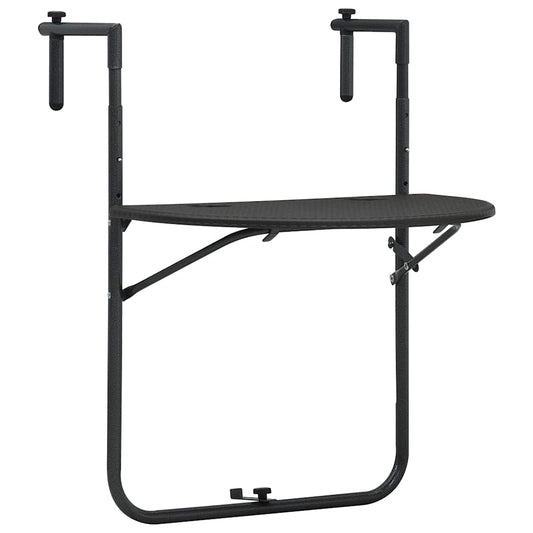HKH Mesa Varanda Pendurar 60x64x83,5cm Plástico Aspe. Vime Castanho - Marrom