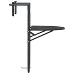 HKH Mesa Balcón Colgar 60x64x83,5cm Plástico Aspe. Ratán Marrón - Marrón