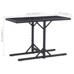HKH Mesa de Jardim 110x53x72 Cm Vidro e Vime Pe - Preto