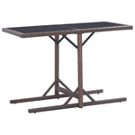 HKH Mesa de Jardim 110x53x72 Cm Vidro e Vime Pe Castanho - Marrom