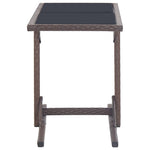 HKH Mesa de Jardim 110x53x72 Cm Vidro e Vime Pe Castanho - Marrom