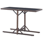 HKH Mesa de Jardim 110x53x72 Cm Vidro e Vime Pe Castanho - Marrom