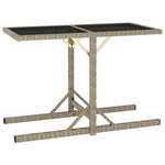 HKH Mesa de Jardim 110x53x72 Cm Vidro e Vime Pe - Bege