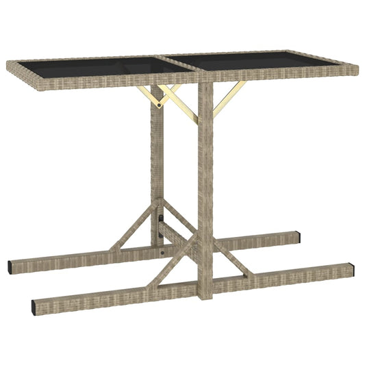 HKH Mesa de Jardim 110x53x72 Cm Vidro e Vime Pe - Bege