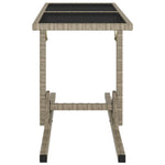 HKH Mesa de Jardim 110x53x72 Cm Vidro e Vime Pe - Bege