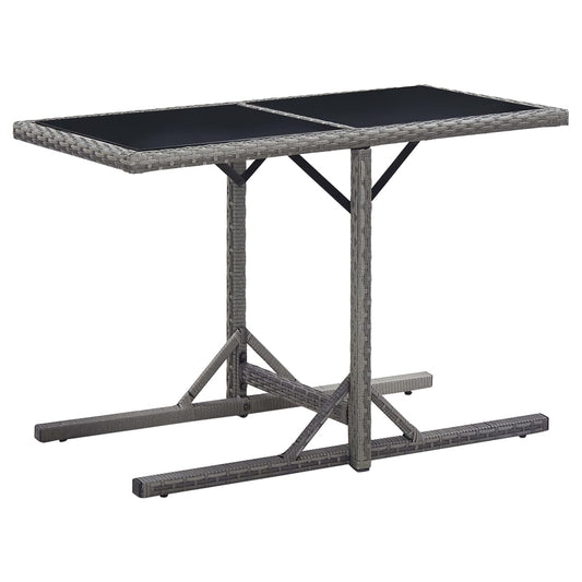 HKH Mesa de Jardim 110x53x72 Cm Vidro e Vime Pe - Antracite