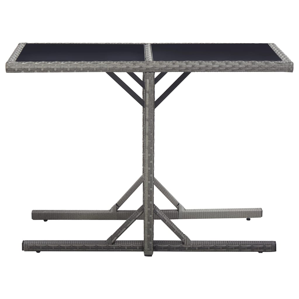 HKH Mesa de Jardim 110x53x72 Cm Vidro e Vime Pe - Antracite