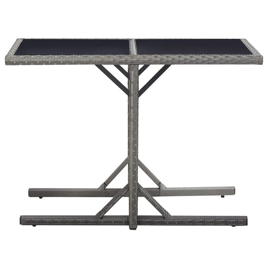 HKH Mesa de Jardim 110x53x72 Cm Vidro e Vime Pe - Antracite