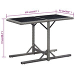 HKH Mesa de Jardim 110x53x72 Cm Vidro e Vime Pe - Antracite