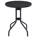 HKH Mesa de Jardim 60 Cm Aço e Vidro - Preto