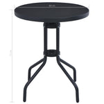 HKH Mesa de Jardim 60 Cm Aço e Vidro - Preto