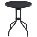 HKH Mesa de Jardim 80 Cm Aço e Vidro - Preto