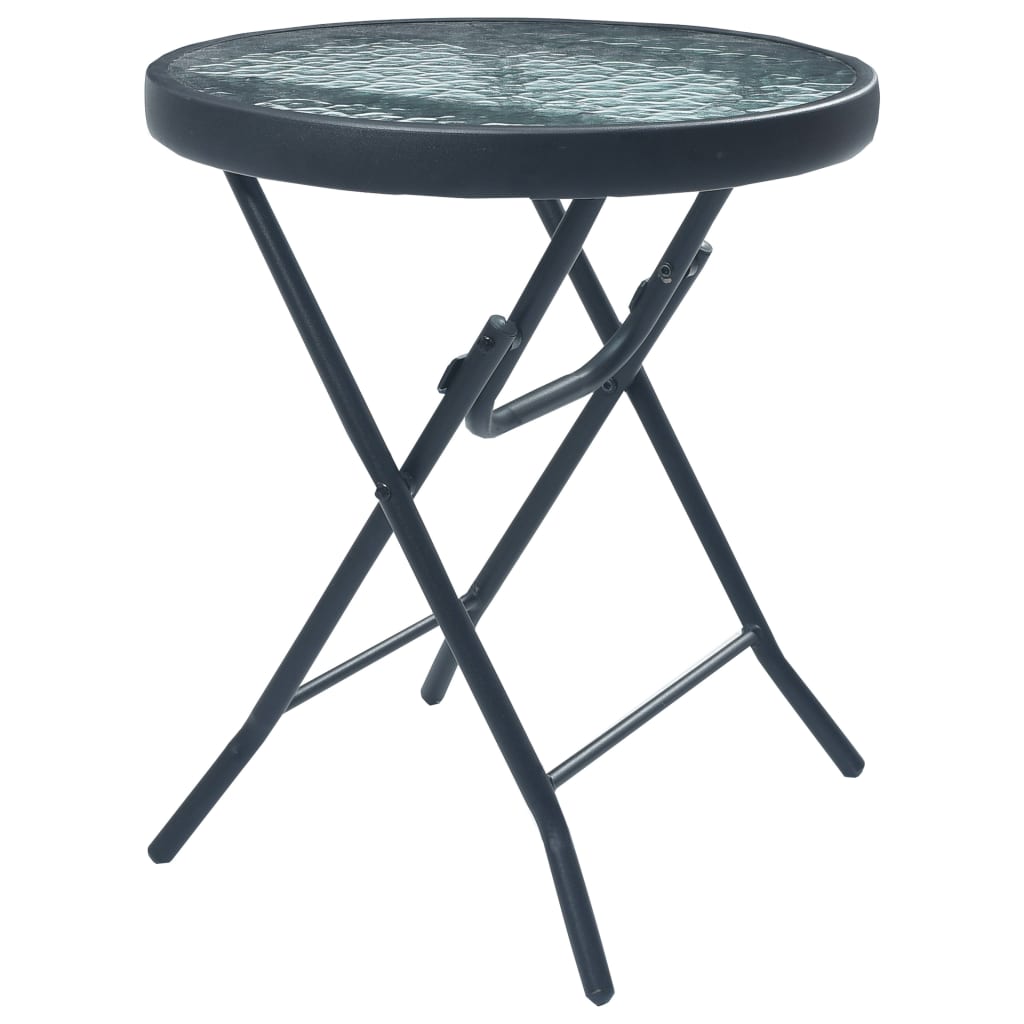 HKH Mesa Bistrô 40x46 Cm Aço e Vidro - Preto