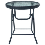HKH Mesa Bistrô 40x46 Cm Aço e Vidro - Preto