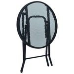 HKH Mesa Bistrô 40x46 Cm Aço e Vidro - Preto