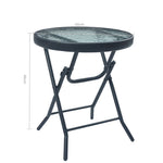 HKH Mesa Bistrô 40x46 Cm Aço e Vidro - Preto