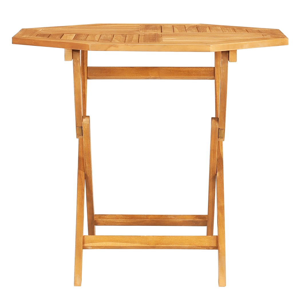 HKH Mesa de Jardim Dobrável 85x85x76 Cm Madeira Teca Maciça - Marrom