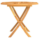 HKH Mesa de Jardim Dobrável 85x85x76 Cm Madeira Teca Maciça - Marrom
