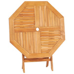 HKH Mesa de Jardim Dobrável 85x85x76 Cm Madeira Teca Maciça - Marrom