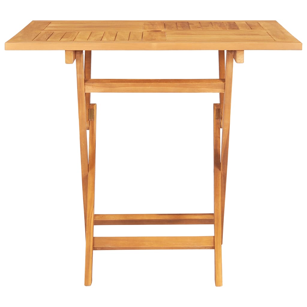 HKH Mesa de Jardim Dobrável 85x85x76 Cm Madeira de Teca Maciça - Marrom