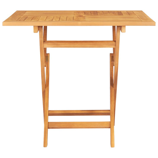 HKH Mesa de Jardim Dobrável 85x85x76 Cm Madeira de Teca Maciça - Marrom